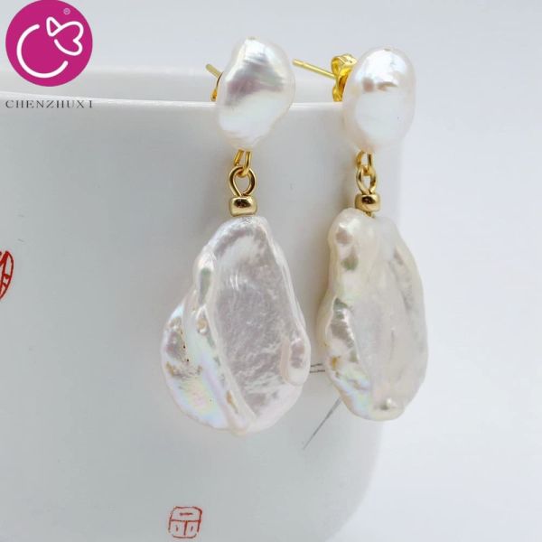 Wholesale 19-21mm White Baroque Pearl Bowl Buttons Freshwater Cultured Pearl Loose Bead