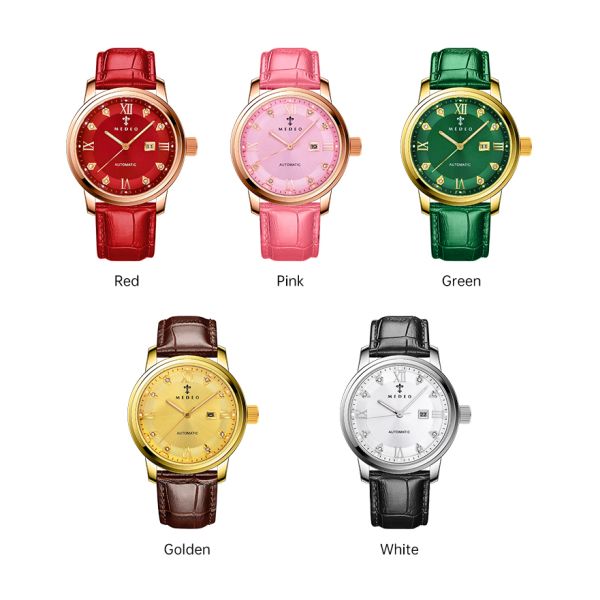 Women's Waterproof Automatic Mechanical Watch – Multiple Strap Colors Available | Custom Logo Supported