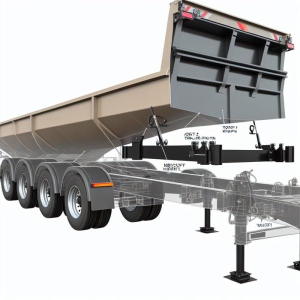 Tipper Truck Trailers Designed with Jost 2 Trailer King Pin and HYVA Front Lift Hydraulic System for Optimal Performance