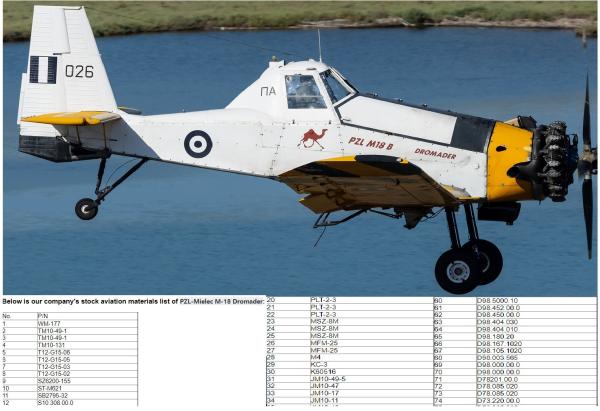 Matériaux pour l'aviation PZL-Mielec M-18 Dromader