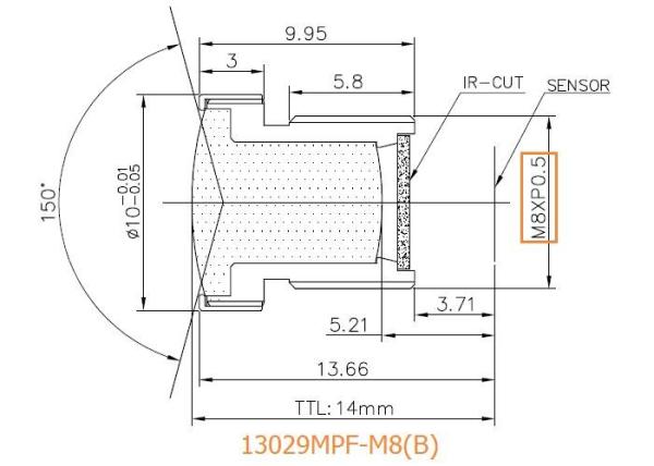 1/3 2.9mm F2.4 3Megapixel M8/M7 mount 140degree Wide Angle Lens for OV4689/AR0330