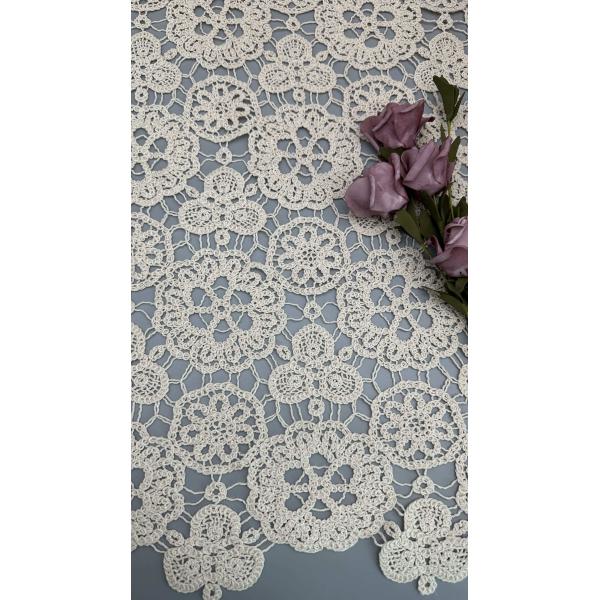 Crochet Corded Lace Fabric Polyester Cotton for Wedding Dresses