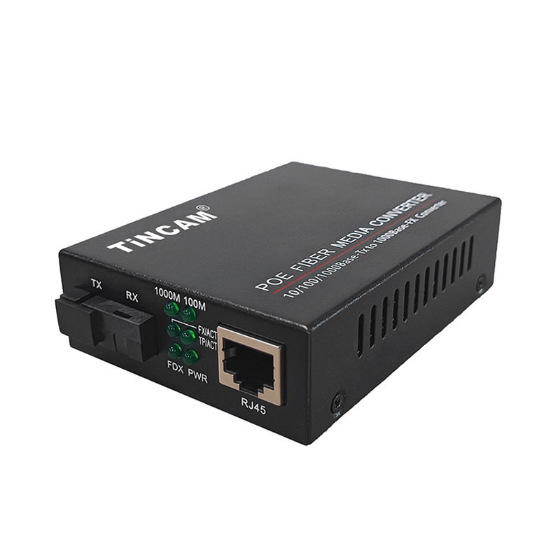 TiNCAM Gigabit PoE+ Fiber Media Converter 20km Single-Mode Single Fiber SC 48W PoE Power Supply 1000Mbps Ethernet to Fiber for IP Cameras WiFi APs & CCTV Networks – TBC-PSF5101E-S20A