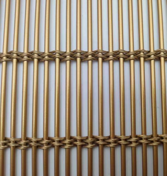 Decorative Woven Wire Flexible Metal Mesh Fabric Powder Coating For Curtains