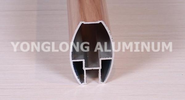 Powder Coated Aluminium Wardrobe Door Extrusions , High Precise Aluminium Handle Profile