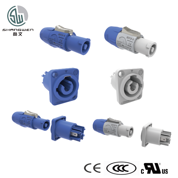 Power Connector Female Plug to Male Socket 16A 220V 3 Pin Input Output for LED Lighting Audio Video Durable