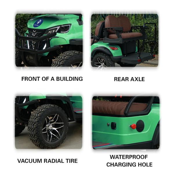 Affordable Electric Car Golf Cart with 120Ah Lead Acid Battery and Front LED Headlight