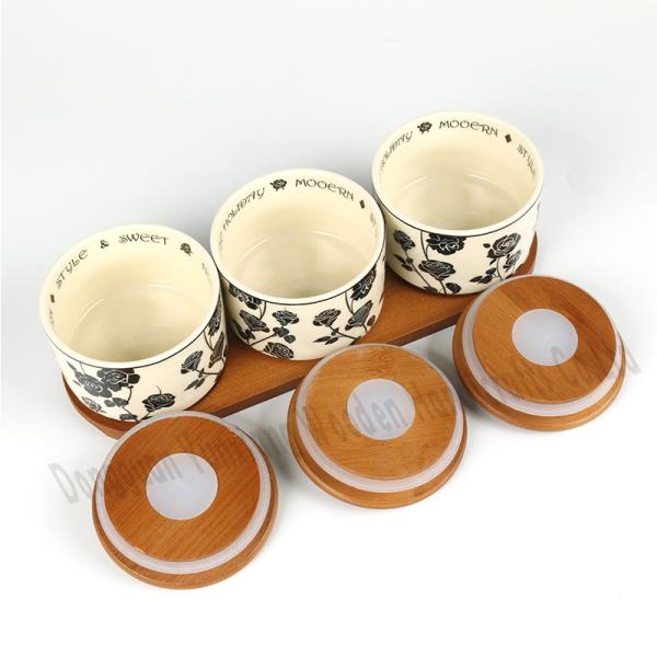 Anillo de silicona tapa de frasco de madera natural a prueba de fugas reemplazo hermético para recipientes de vidrio de frascos de albañiler