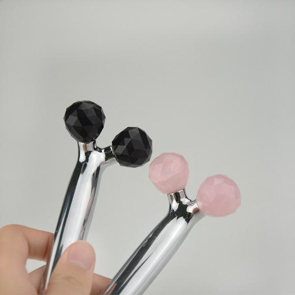 ROHS 145mm Pink Y Shaped 3D Face Jade Rollers For Slimming
