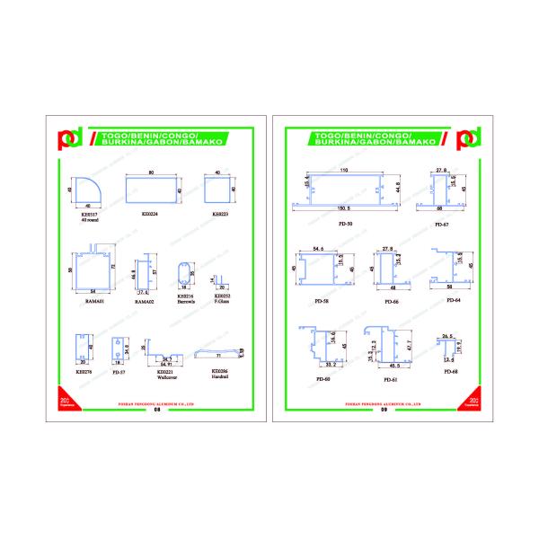 Горячий профиль окна окна алюминия надувательства для ТОГО БЕНИНА КОНГО BURKINA ГАБОНА БАМАКА