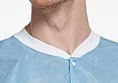 Lab Coat SMS Work Wear Pocket Uniform Scrub Knee Length Non Woven Disposable With Knit Collar And Cuffs