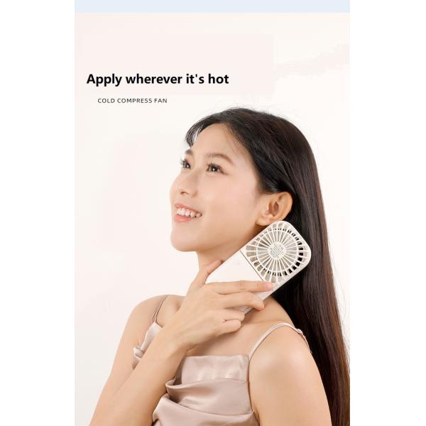 3.7V Cold Compress Handheld Folding Fan Portable Table Mini Fan for Neck Cooling Gift