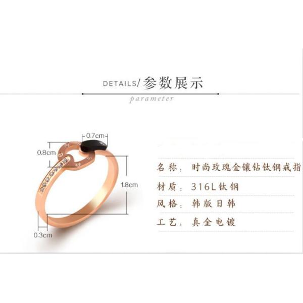 Fashion Rose Gold and Diamond Ring Stainless Steel Jewelry 316L Zircon Ring