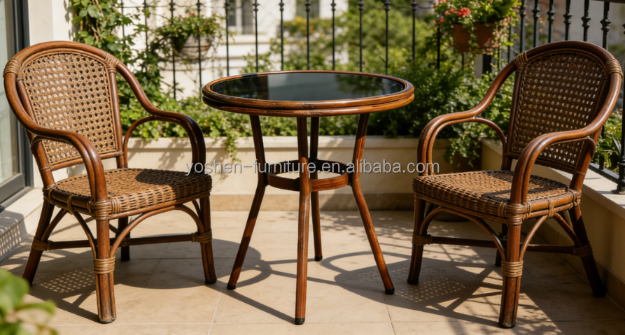 All Weather Portable Outdoor Coffee Table Foldable Design UV-Resistant Durable for Hotel Courtyard Balcony Bistro