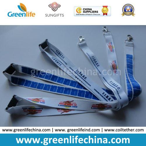 Dye-sublimated full color lanyard with good quality heat transferred custom printing