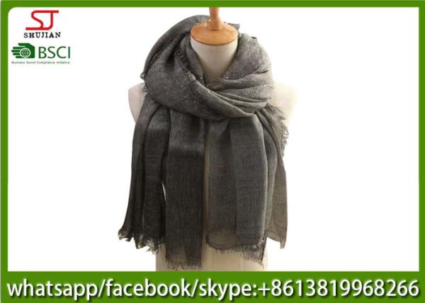 Chinese supplier lightweight sequins spring summer thin tassel scarf  100*200cm 160g wool shawl keep fashion