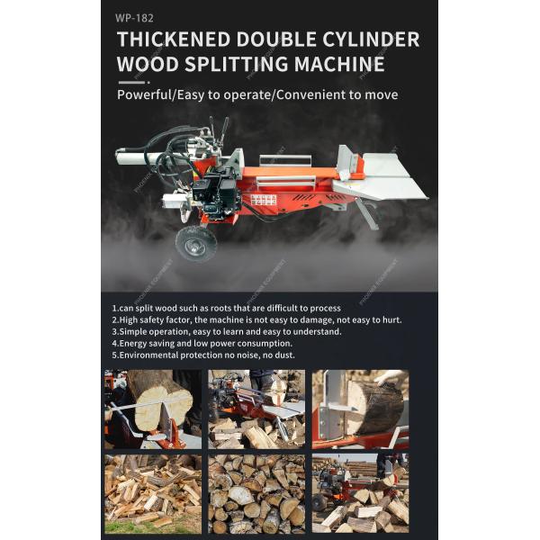 WP-182 Automatic Dual Cylinder Hydraulic Log Splitter for Firewood Processing at Home