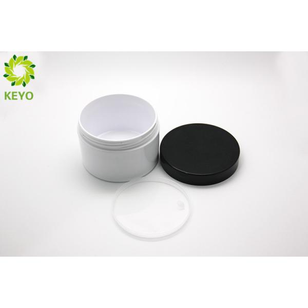 PETG Wide Mouth Face Mask Jar 200g Thick Wall Type With Black Plastic Lid