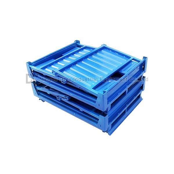 Side Holes Large Rack Storage System , Industrial Steel Folding Turnover Pallet Box