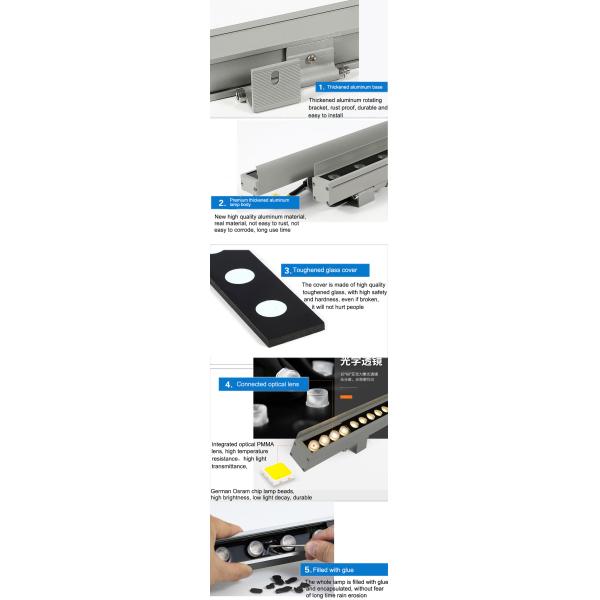 24V LED wall washer lamp outdoor waterproof linear light floor spot lights external wall with glare-shield