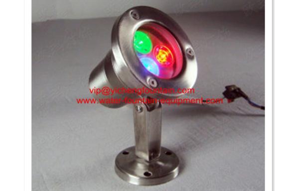 Stainless Steel Waterproof Underwater Fountain Lights IP68 3 X 1W RGB Stand Type