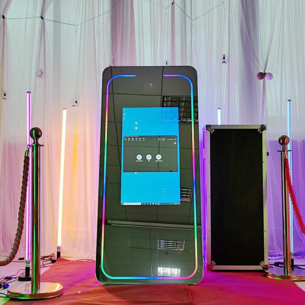 Event Wedding Magic Mirror Photobooth Selfie Kiosk 65 inch black Color