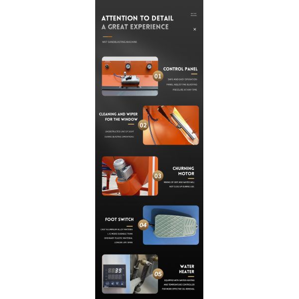 Wet Blasting Cabinet with Water Heating System