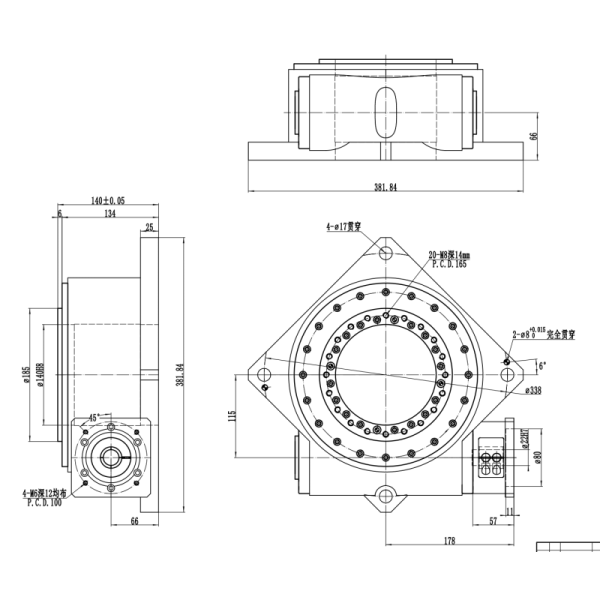 Heavy Duty Programmable Rotary Indexer High Precision Rotating Platform With 6 Tons Load Capacity
