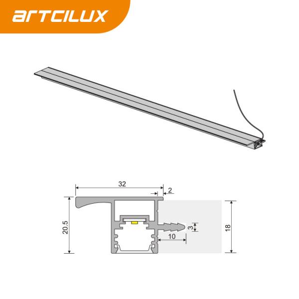Lámpara de tablero reprimido contemporáneo 1000*40*20.5mm DC12V 10W SMD2835 120pcs/m para el estilo de instalación RECESSED