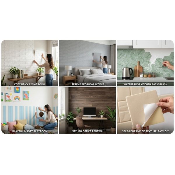 Luxury 3D PE Foam Wall Sticker With Self Adhesive Backing