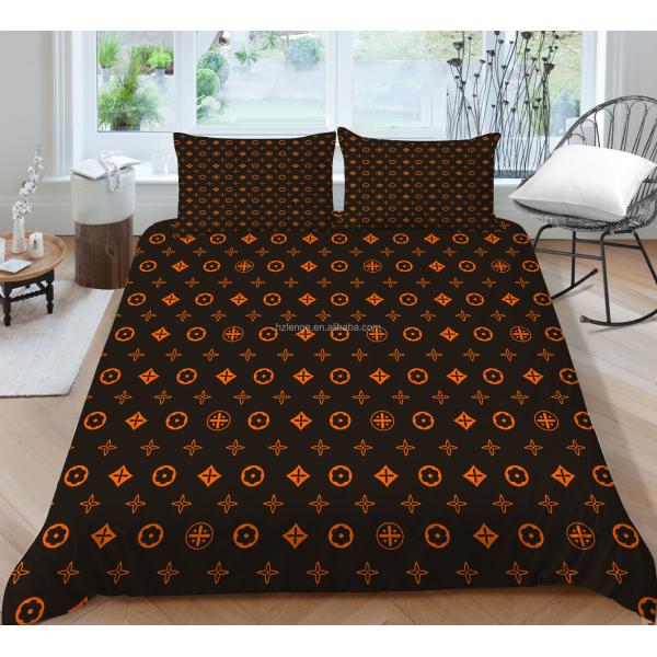 Luxury Fashion Design Nondisposable Microfiber Quilt Cover Set with Pillowcases