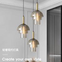 Lumière pendante seul en verre moderne d'or pour la cuisine à la maison d'hôtel