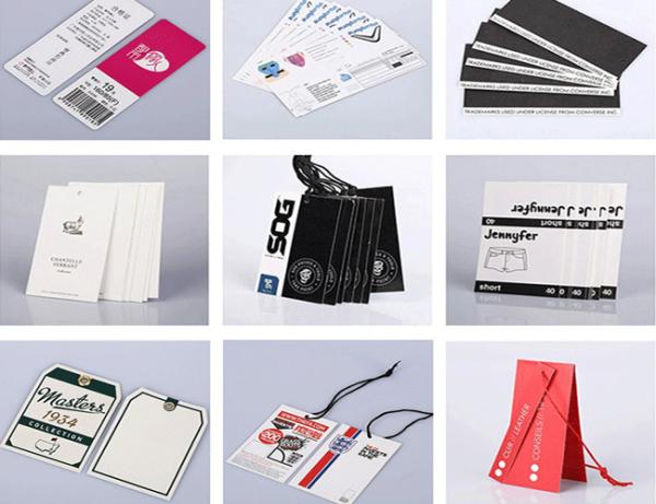 Durable Rectangular Garment Hang Tags , Clothing Swing Tags Various Size
