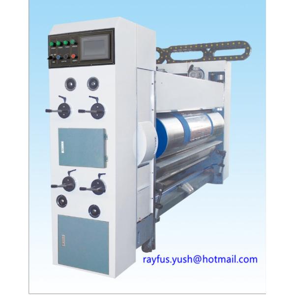 Рифленая печатная машина Flexo коробки штабелируя экономическую модель края руководства питаясь