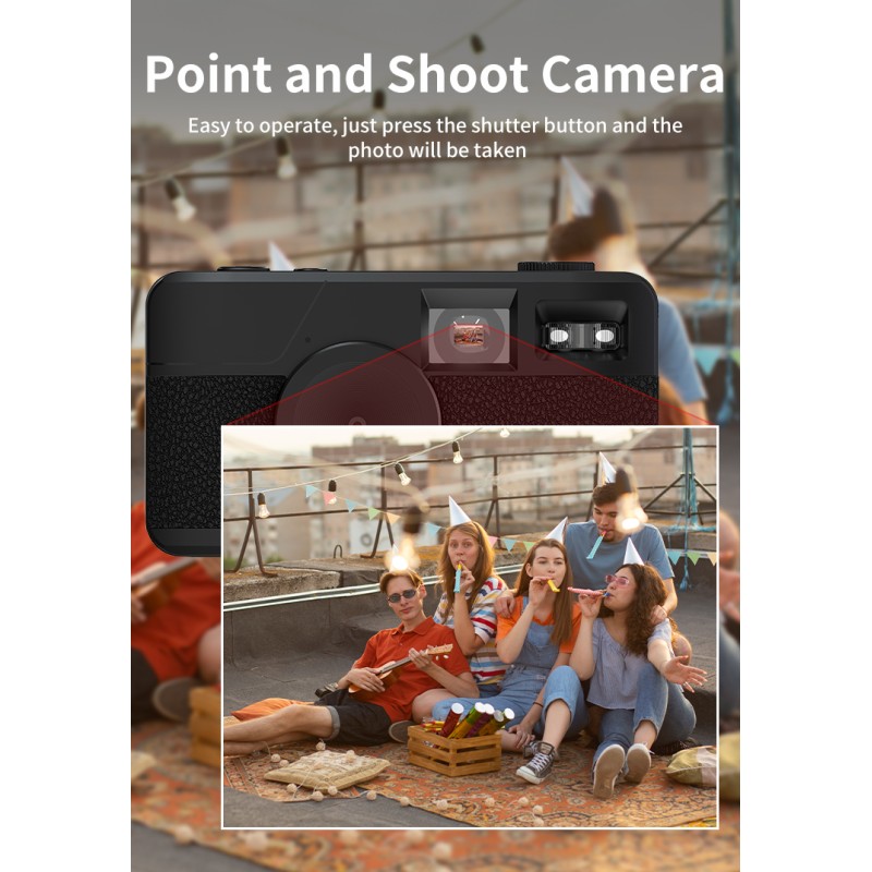 Retro Screenless Digital Camera Screen-free 8 Mode Filters Without Screen 8MP Photo with Photo Counter LED Flash Camping Camera