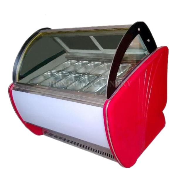 -24℃ Degree Ice Cream Showcase Freezer Intelligent Precise Temperature Control