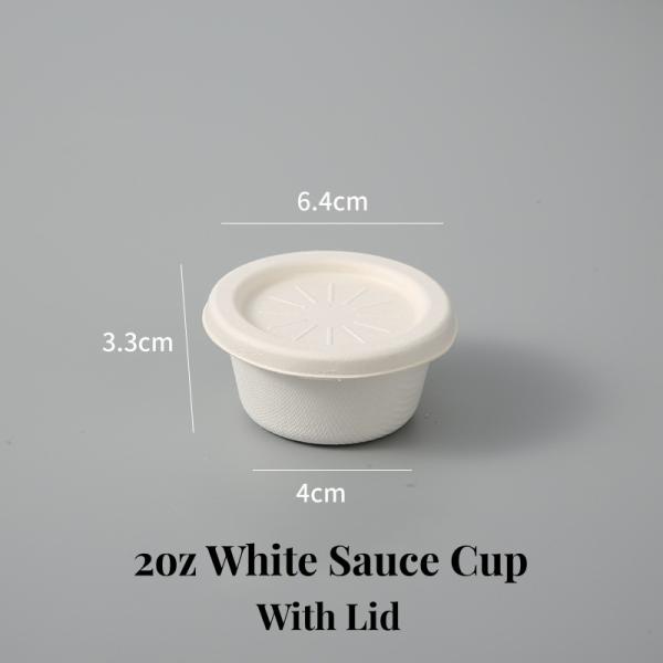 Initial Payment 2oz Disposable Sugarcane Pulp Sauce Cup Eco Friendly Sauce Container