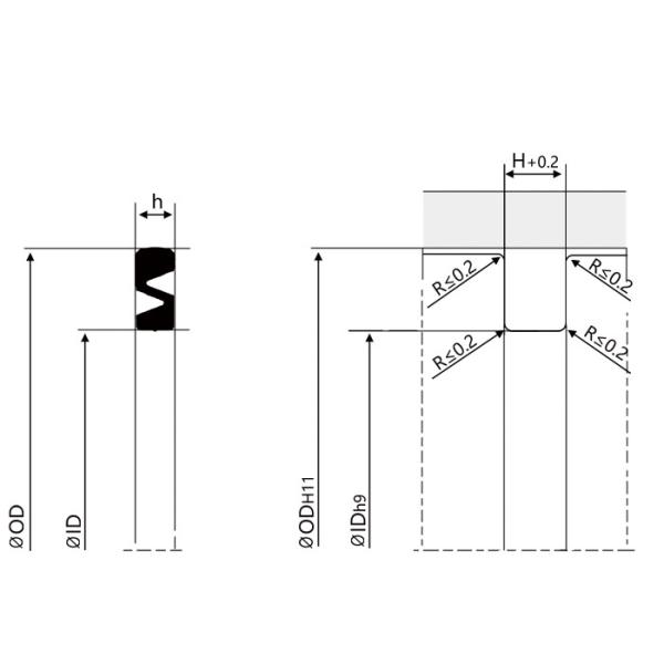 PZ type cylinder piston ring seal, black NBR pneumatic sealing ring, FESTO cylinder seal