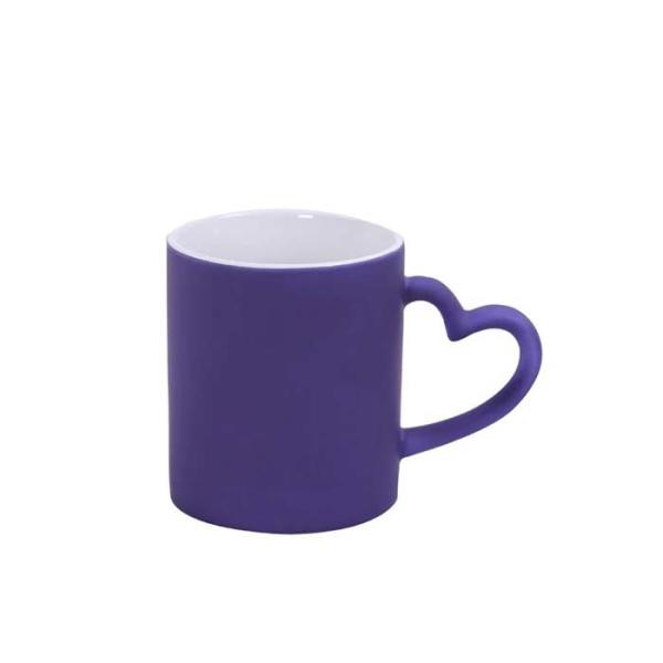 11oz Ceramic Mug Sublimation Color Changing Mug With Heart Handle For Sublimation Printing