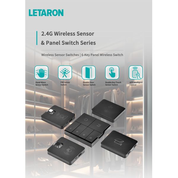 Letaron 6 Keys CCT Dimmer Panel Control Switch with 2.4G & IOT Control Box Supported