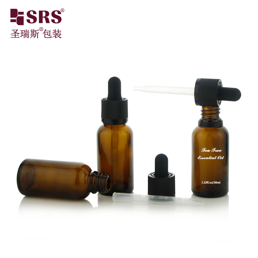 D006 15ml 30ml 50ml Glass Bottle With Child Resistant Dropper Lid For Essential Oil