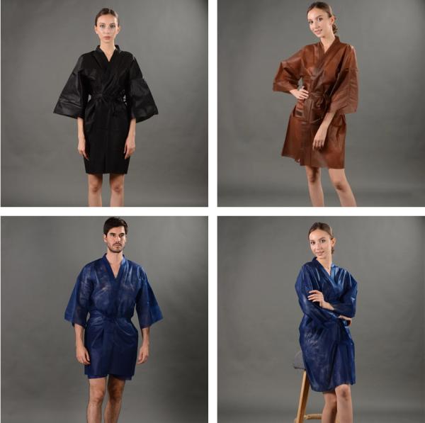 Disposable Nonwoven Kimono Japan Men Women Clothing PP Material White Black Gown Hair-Dress Uniform For Massage Nylon