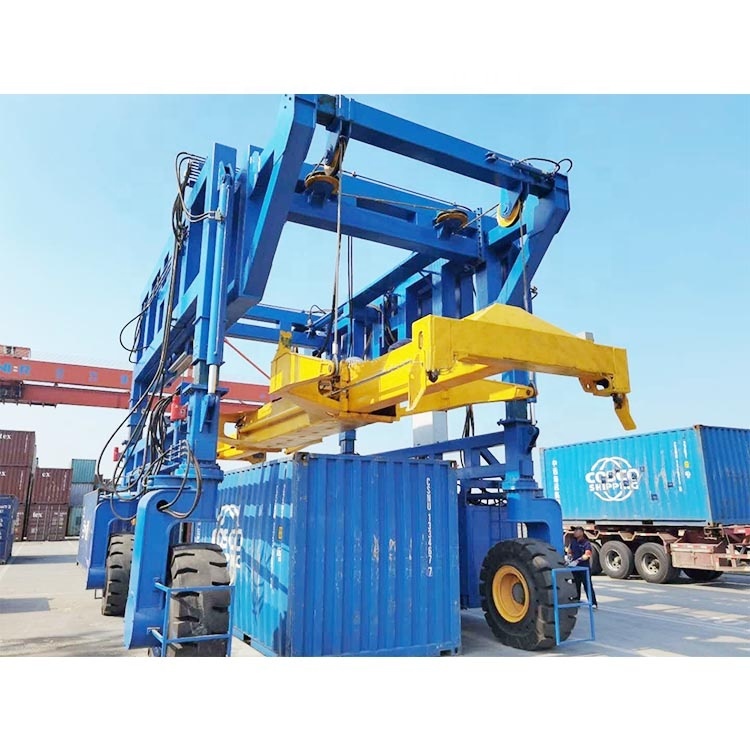 Zehua Straddle Carrier Price Crane Rubber Buffer Rubber Tire 40ton Heavy Duty 20ft/40ft/45ft Container Gantry Crane