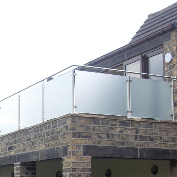 Tempered Frosted Glass With Baluster And 304 316 Stainless Steel Handrail Accessories Used For Balcony