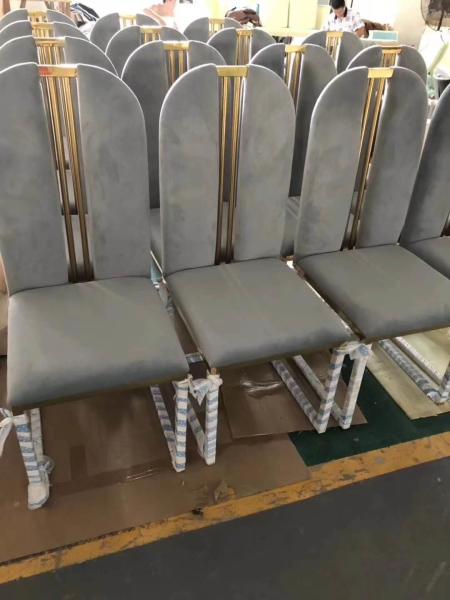 Hot sale High Backrest Golden Stainless Steel Dining Chair Sofia Chair