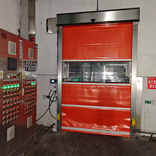 PVC Industrial High Speed Rapid Door Including Viewing Window For Production Line Use