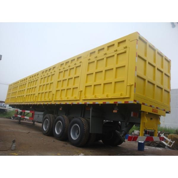 40T New 3 Axle Lorry Container Trailer With 2 Rear / Side Doors And 12R22.5 Model Tire