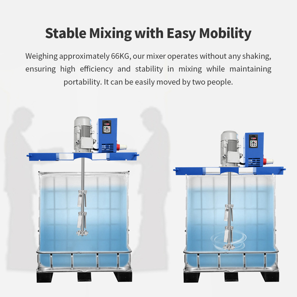 IBC Ton Barrel Electric Mixing Machine Регулируемая скорость IBC Mixer Agitator для жидкости