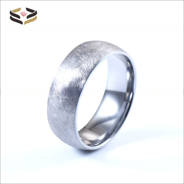 8mm Fashion Cobalt-chromium Ring Brush Mens Wedding Band Custom Made with Your Own Logo TRENDY Style Occasion Engagement