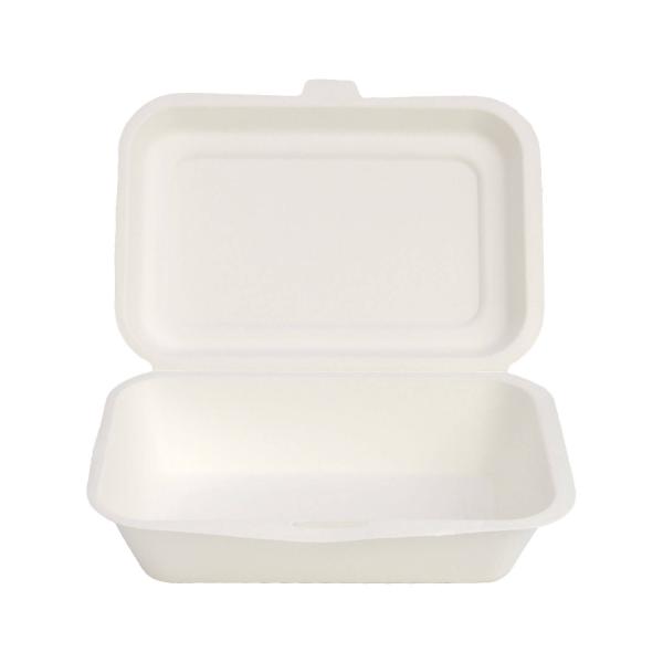 Boîte à hamburger personnalisée écologique et biodégradable en bagasse de canne à sucre, boîte cloche pour plats à emporter